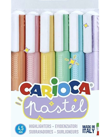 Μαρκαδόρος Υπογραμμιστής Carioca Pastel 6χρ