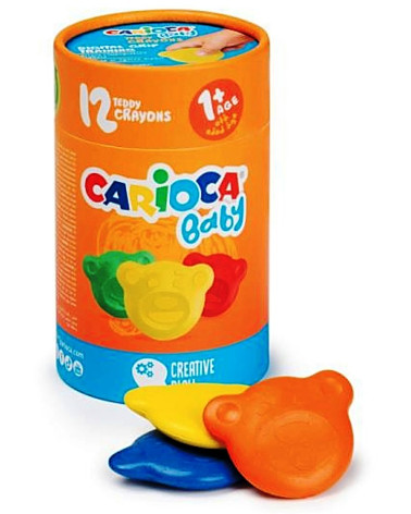 Κηρομπογιές Carioca Teddy Baby 12χρ