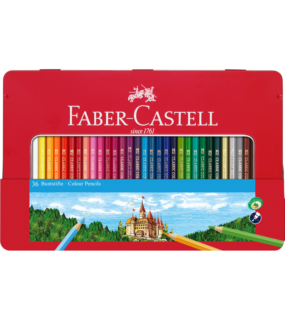 Ξυλομπογιές Faber Castell 36χρ σε Μεταλλική Κασετίνα