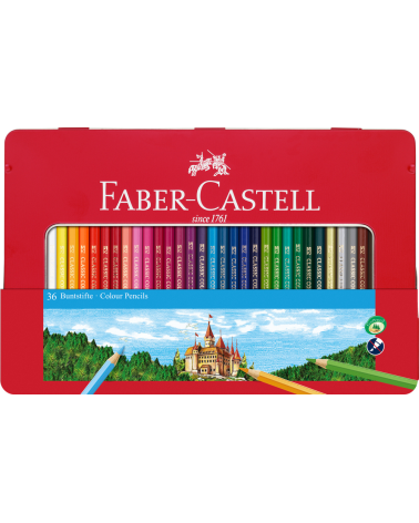 Ξυλομπογιές Faber Castell 36χρ σε Μεταλλική Κασετίνα