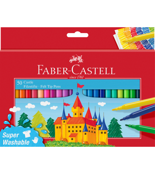 Μαρκαδόροι Faber Castell 50χρ Super Washable