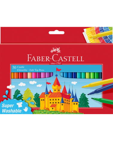 Μαρκαδόροι Faber Castell 50χρ Super Washable