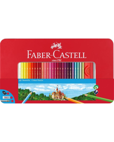 Ξυλομπογιές Faber Castell 60χρ σε Μεταλλική Κασετίνα