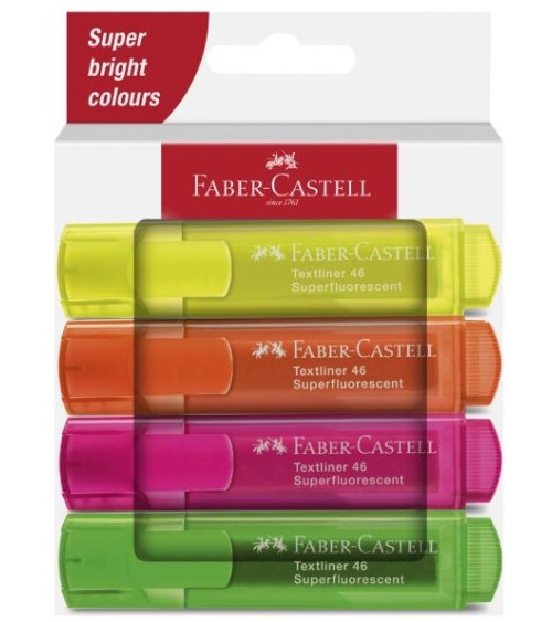 Μαρκαδόροι Faber Castell Υπογράμμισης Fluo 4χρ