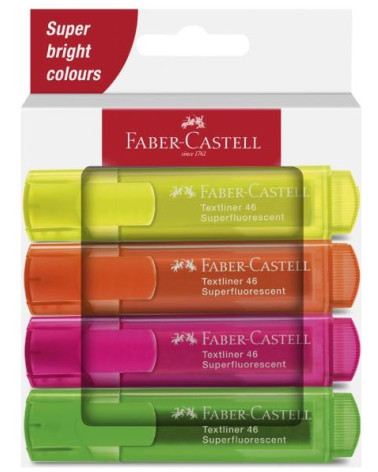 Μαρκαδόροι Faber Castell Υπογράμμισης Fluo 4χρ