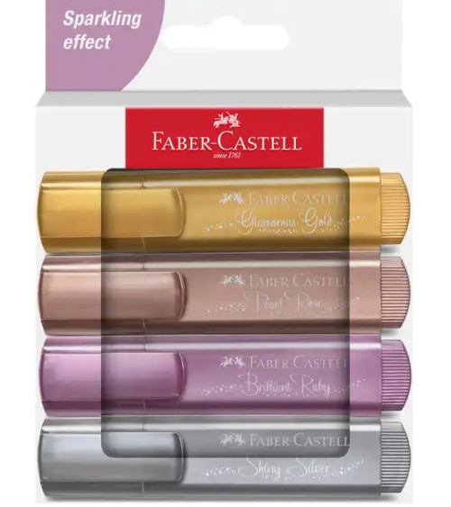 Μαρκαδόροι Faber Castell Υπογράμμισης Metallic 4χρ