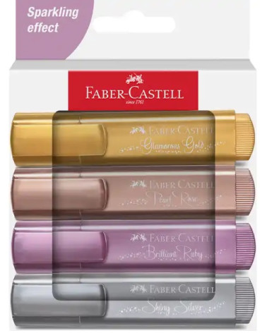 Μαρκαδόροι Faber Castell Υπογράμμισης Metallic 4χρ