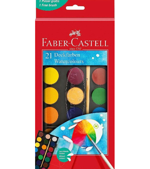 Νερομπογιές Faber Castell 21χρ με Πινέλο