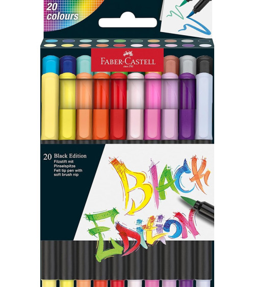 Μαρκαδόροι Faber Castell Black Edition Brush 20χρ Πινέλο