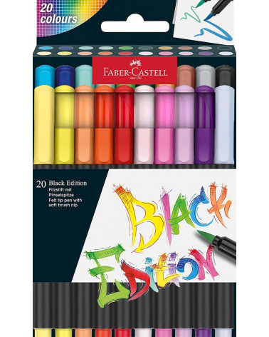 Μαρκαδόροι Faber Castell Black Edition Brush 20χρ Πινέλο