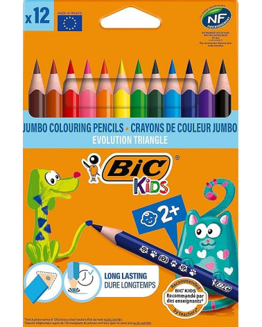 Ξυλομπογιές Bic 12χρ Kids Evolution Triangle