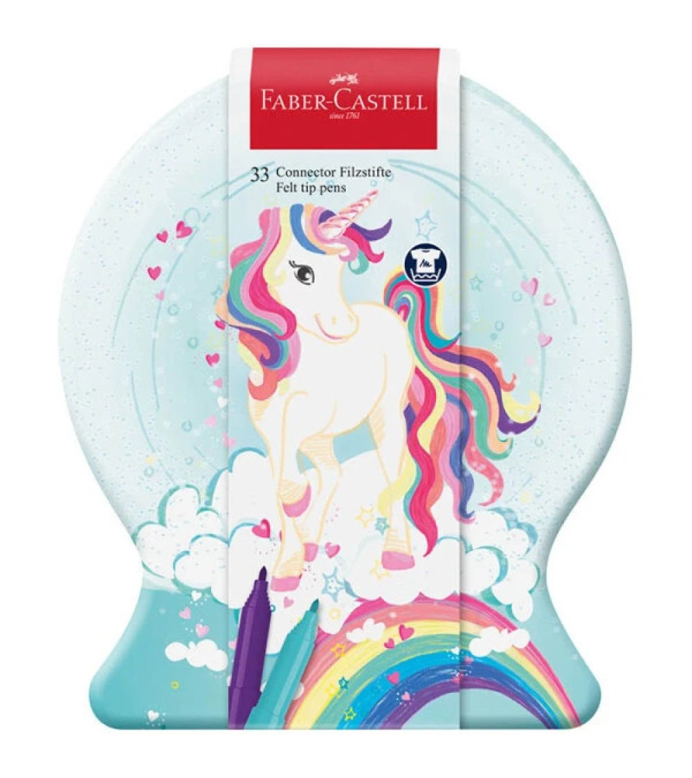 Μεταλλική Κασετίνα Faber Castell Sparkle Μαρκαδόροι 33χρ Unicorn