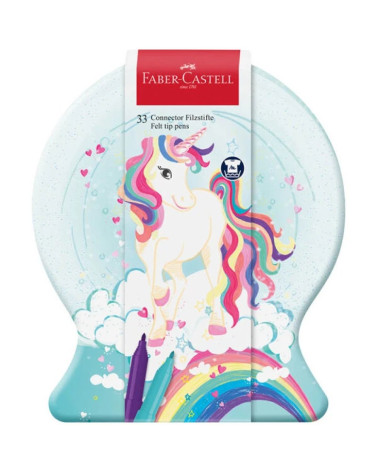 Μεταλλική Κασετίνα Faber Castell Sparkle Μαρκαδόροι 33χρ Unicorn