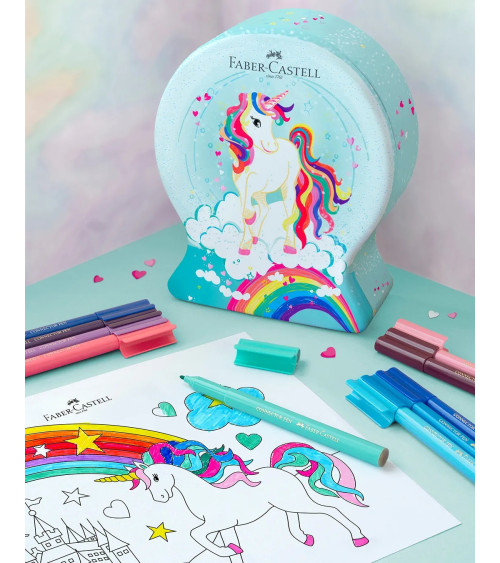 Μεταλλική Κασετίνα Faber Castell Sparkle Μαρκαδόροι 33χρ Unicorn