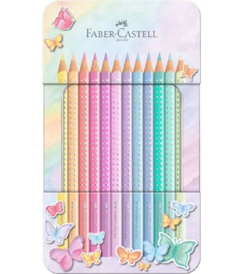 Μεταλλική Κασετίνα Faber Castell Sparkle Pastel 12χρ