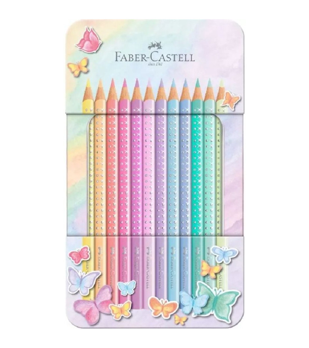 Μεταλλική Κασετίνα Faber Castell Sparkle Pastel 12χρ