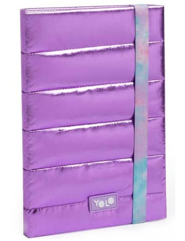 Σημειωματάριο Quilt Lilac Metallic Με Λάστιχο