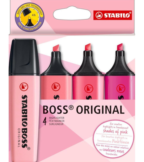 Μαρκαδόρος Stabilo 70 Υπογράμμισης Boss Shade of Pink 4χρ