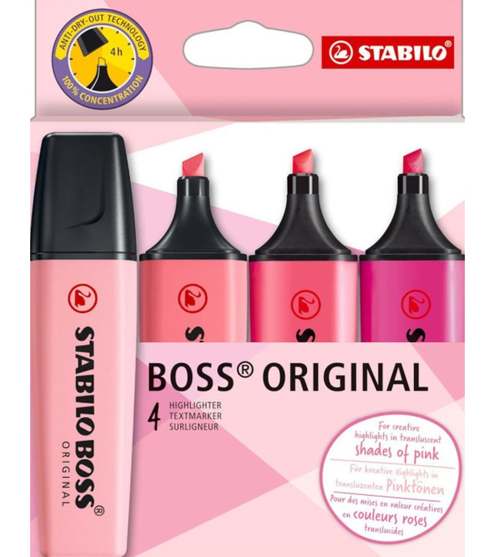 Μαρκαδόρος Stabilo 70 Υπογράμμισης Boss Shade of Pink 4χρ