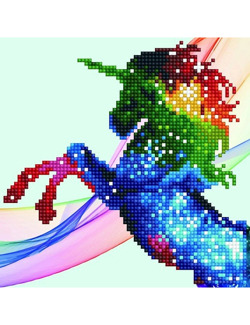 Καμβάς Ψηφιδωτό Diamond Dotz 27x27cm Rainbow Ombre Unicorn