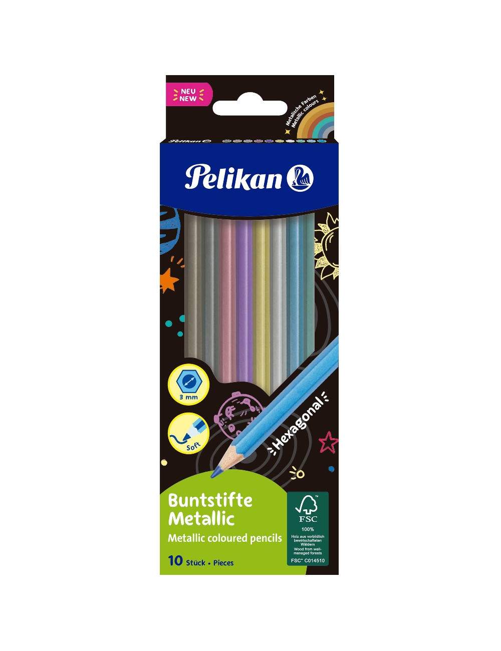 Ξυλομπογιές Pelikan 10χρ Metallic