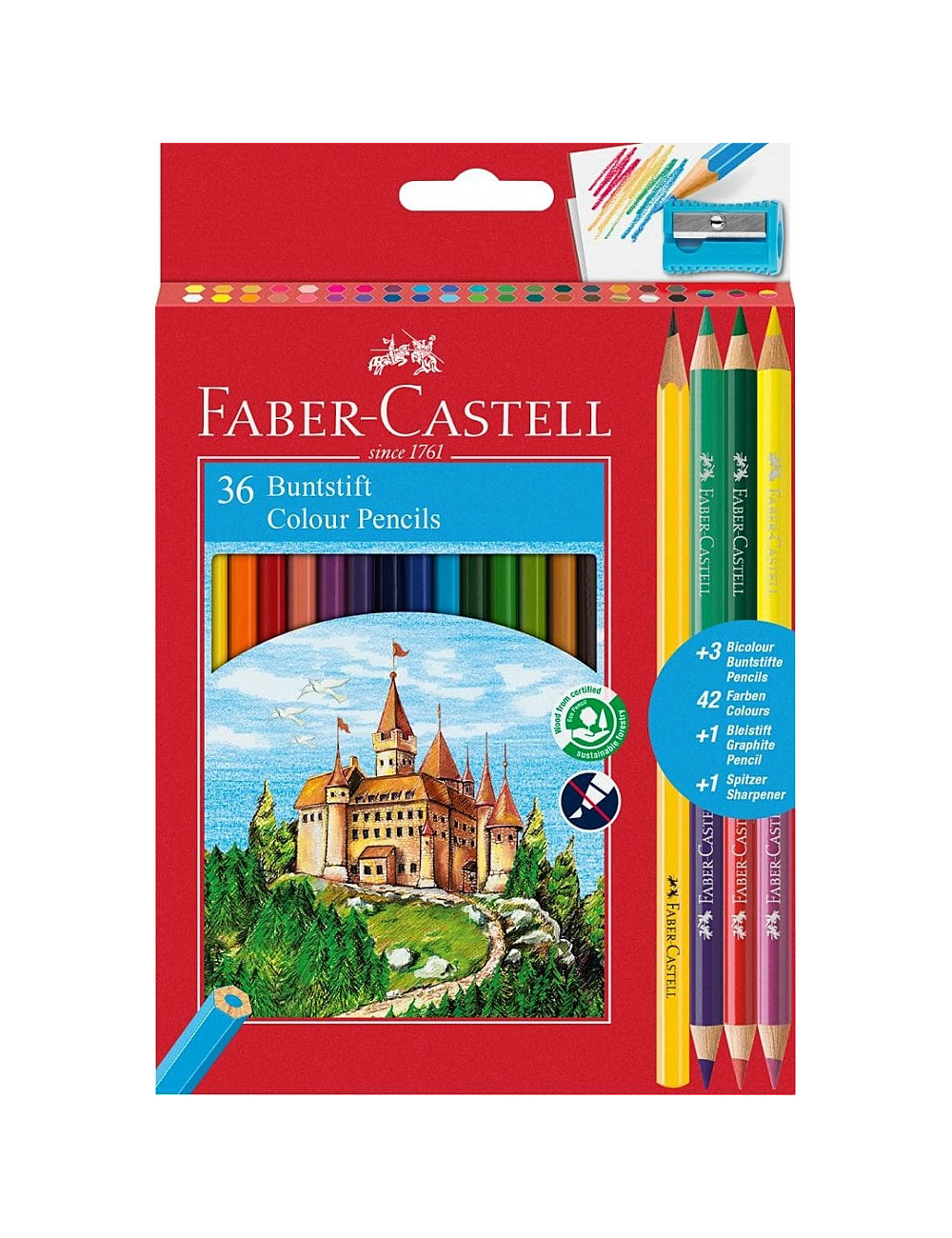 Ξυλομπογιές Faber Castel 36χ με Ξύστρα