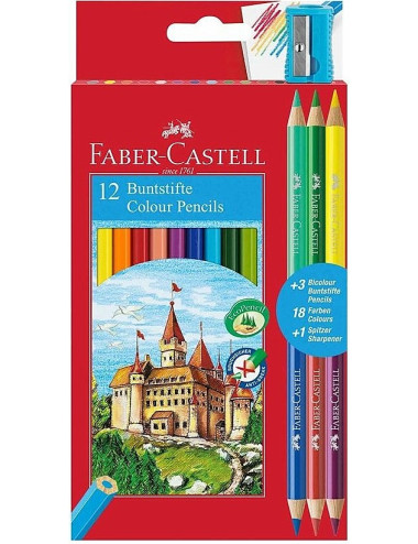 Ξυλομπογιές Faber Castel 12χ με Ξύστρα