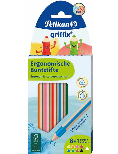 Ξυλομπογιές Pelikan 9χρ Griffix Ergonomic Χονδρές