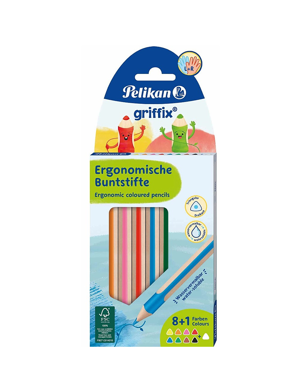Ξυλομπογιές Pelikan 9χρ Griffix Ergonomic Χονδρές