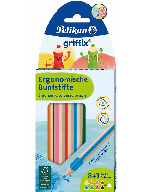 Ξυλομπογιές Pelikan 9χρ Griffix Ergonomic Χονδρές