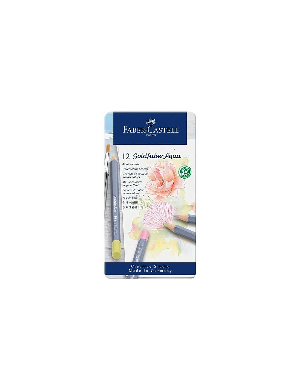 Ξυλομπογιές Ακουαρέλας Faber Castell 12χρ Μεταλλική Κασετίνα