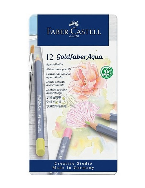 Ξυλομπογιές Ακουαρέλας Faber Castell 12χρ Μεταλλική Κασετίνα