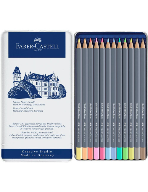 Ξυλομπογιές Ακουαρέλας Faber Castell 12χρ Μεταλλική Κασετίνα