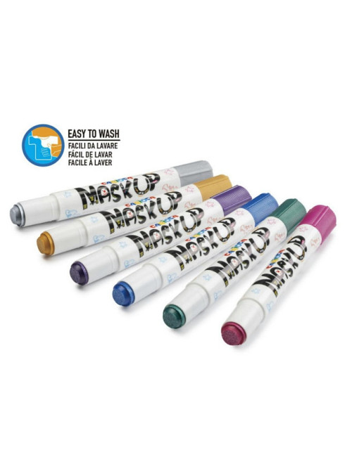 Μαρκαδόροι για το Πρόσωπο Carioca Mask Up Metallic Set 6χρ