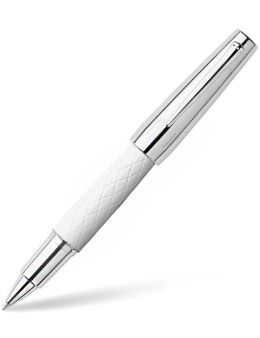 Στυλό Faber Castell E-Motion RolerBall Chrome Resin Rhombus Λευκό