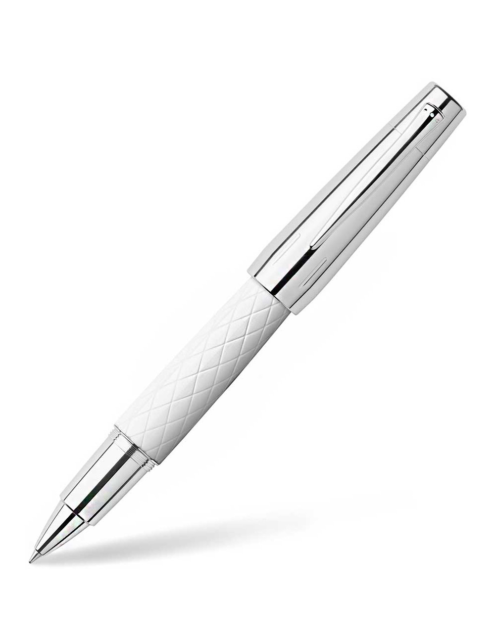 Στυλό Faber Castell E-Motion RolerBall Chrome Resin Rhombus Λευκό