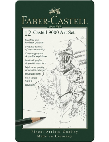 Μολύβια Σχεδίου Faber Castell 9000 12μολ Art Set Μεταλλική Κασετίνα