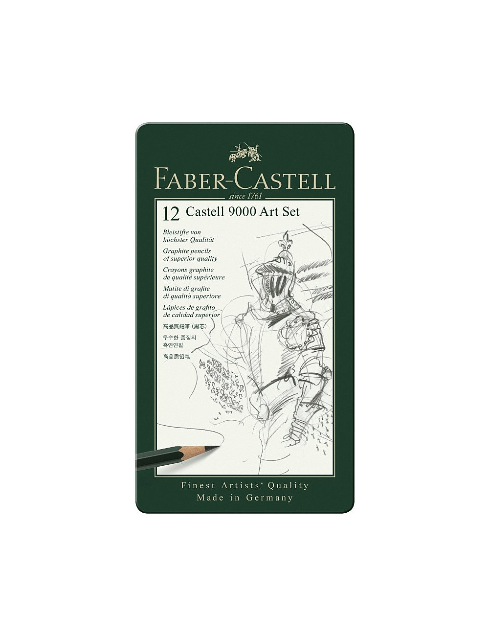 Μολύβια Σχεδίου Faber Castell 9000 12μολ Art Set Μεταλλική Κασετίνα