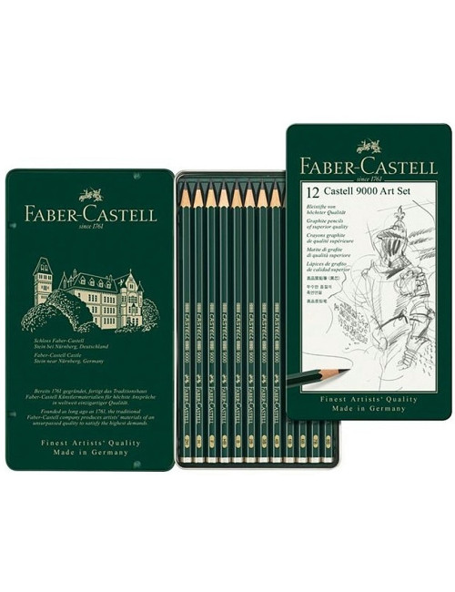 Μολύβια Σχεδίου Faber Castell 9000 12μολ Art Set Μεταλλική Κασετίνα