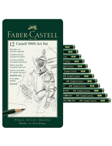 Μολύβια Σχεδίου Faber Castell 9000 12μολ Art Set Μεταλλική Κασετίνα