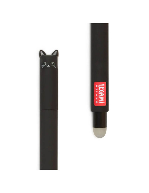Στυλό Legami Gel Erasable 0.7 με Μαύρο Μελάνι Black Cat