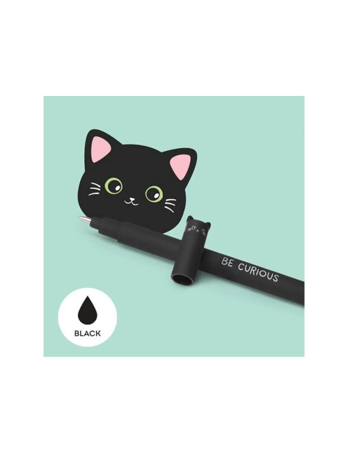 Στυλό Legami Gel Erasable 0.7 με Μαύρο Μελάνι Black Cat