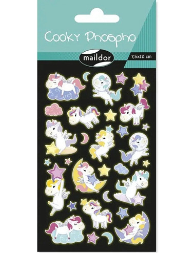 Αυτοκόλλητα 3D Maildor Cooky Glow In The Dark Unicorns