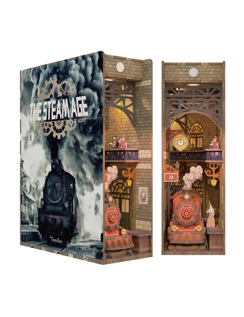 Βιβλιοστάτης Παζλ 3D Ξύλινο Book Nook The Steam Age