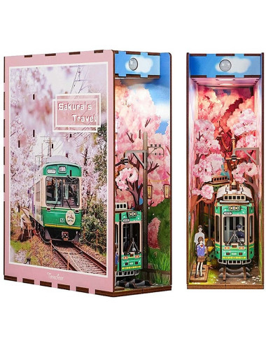 Βιβλιοστάτης Παζλ 3D Ξύλινο Book Nook Sakuras Travel
