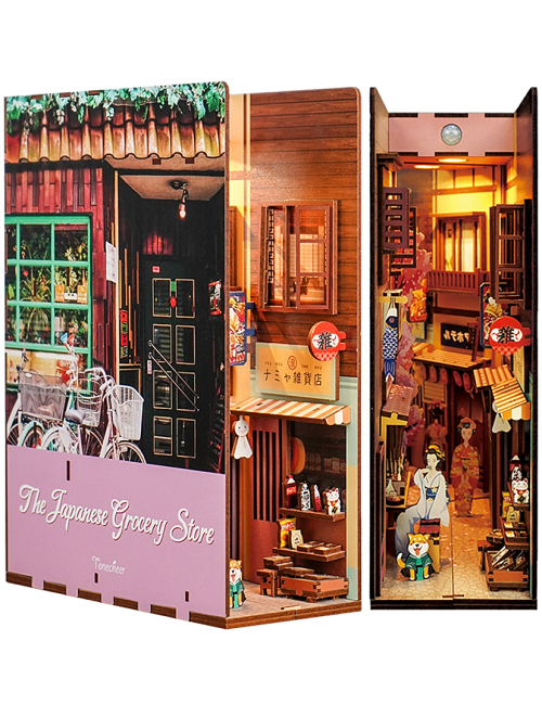 Βιβλιοστάτης Παζλ 3D Ξύλινο Book Nook Japanese Grocery Store