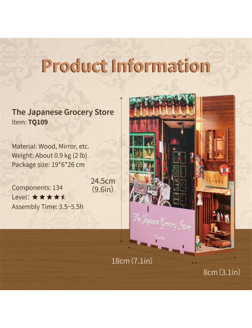 Βιβλιοστάτης Παζλ 3D Ξύλινο Book Nook Japanese Grocery Store