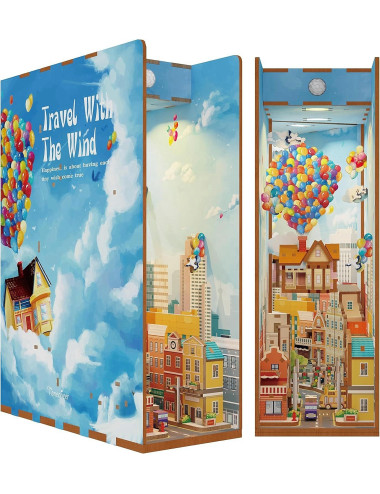 Βιβλιοστάτης Παζλ 3D Ξύλινο Book Travel with the Wind