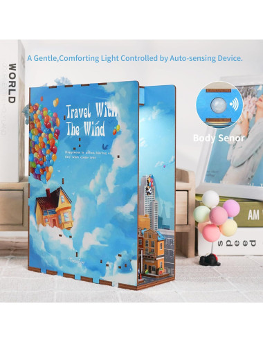 Βιβλιοστάτης Παζλ 3D Ξύλινο Book Travel with the Wind