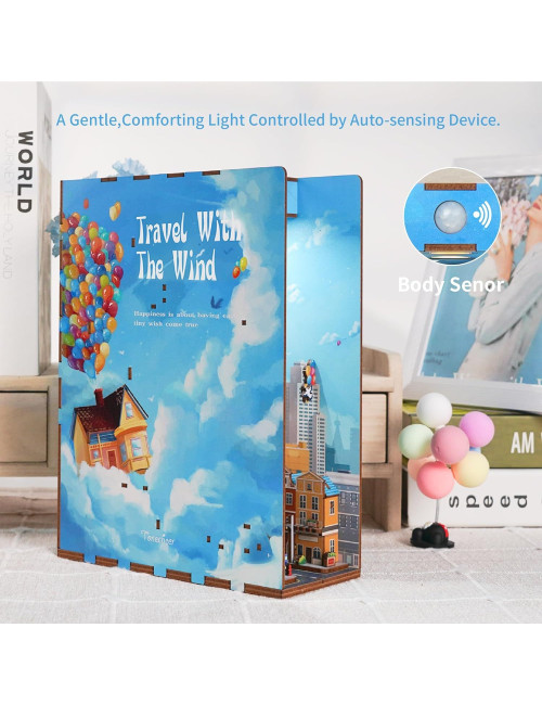 Βιβλιοστάτης Παζλ 3D Ξύλινο Book Travel with the Wind